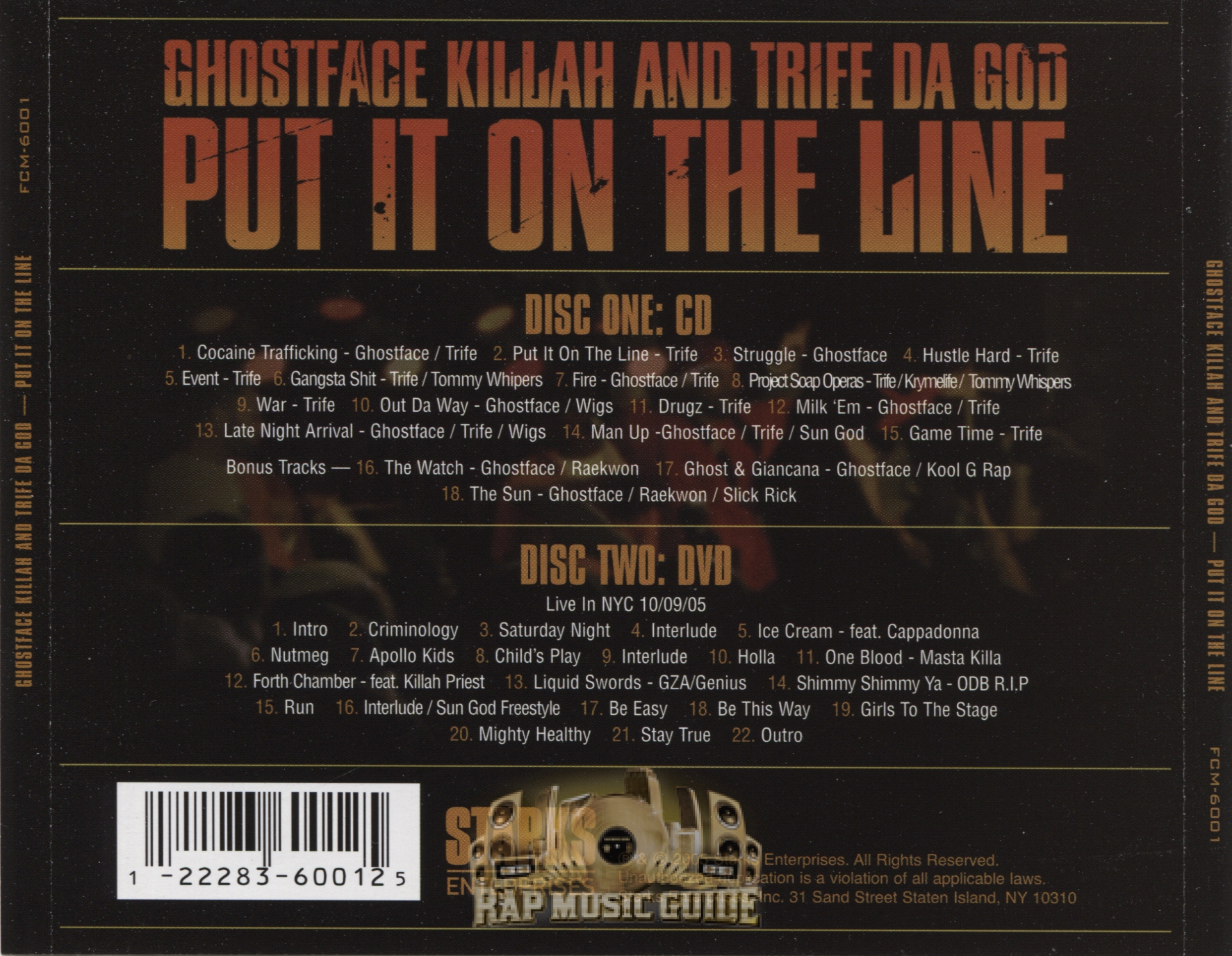 Ghostface Killah And Trife Da God - Put It On The Line: CD | Rap